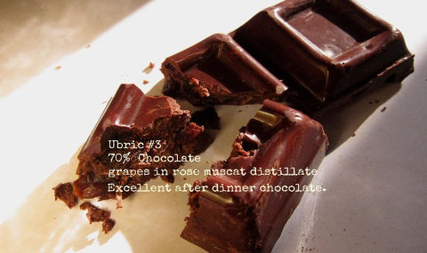 UBRIC #3, Chocolate 70% with raisins in Rose Muscat distillate - 100g